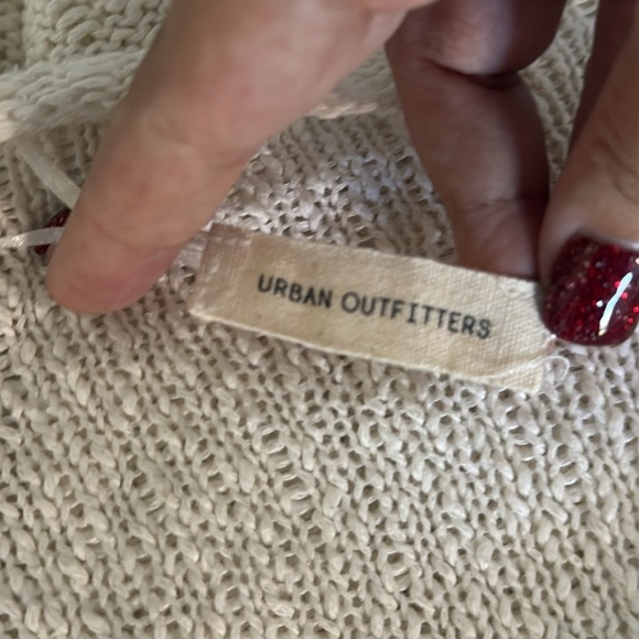 Urban Outfitters v-neck knit sweater medium cream boho neutral gorpcore fall - Picture 9 of 10